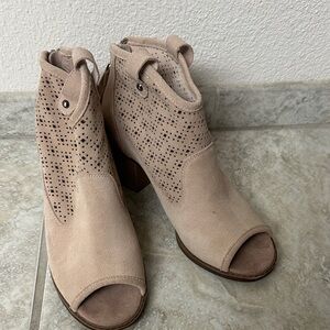 Dirty Laundry Taupe Peep-Toe Heeled Boots